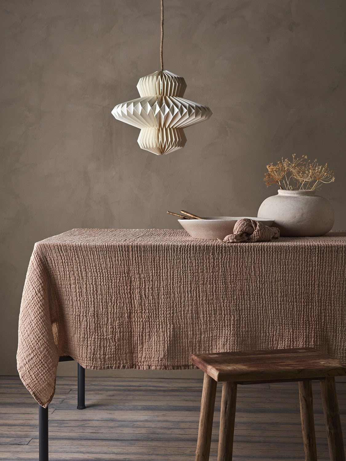 Elsa Duk, 140x250 cm, Randig Rost/Offwhite