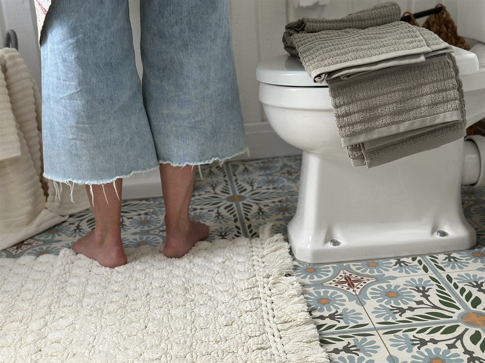 Badrumsmatta med Fransar