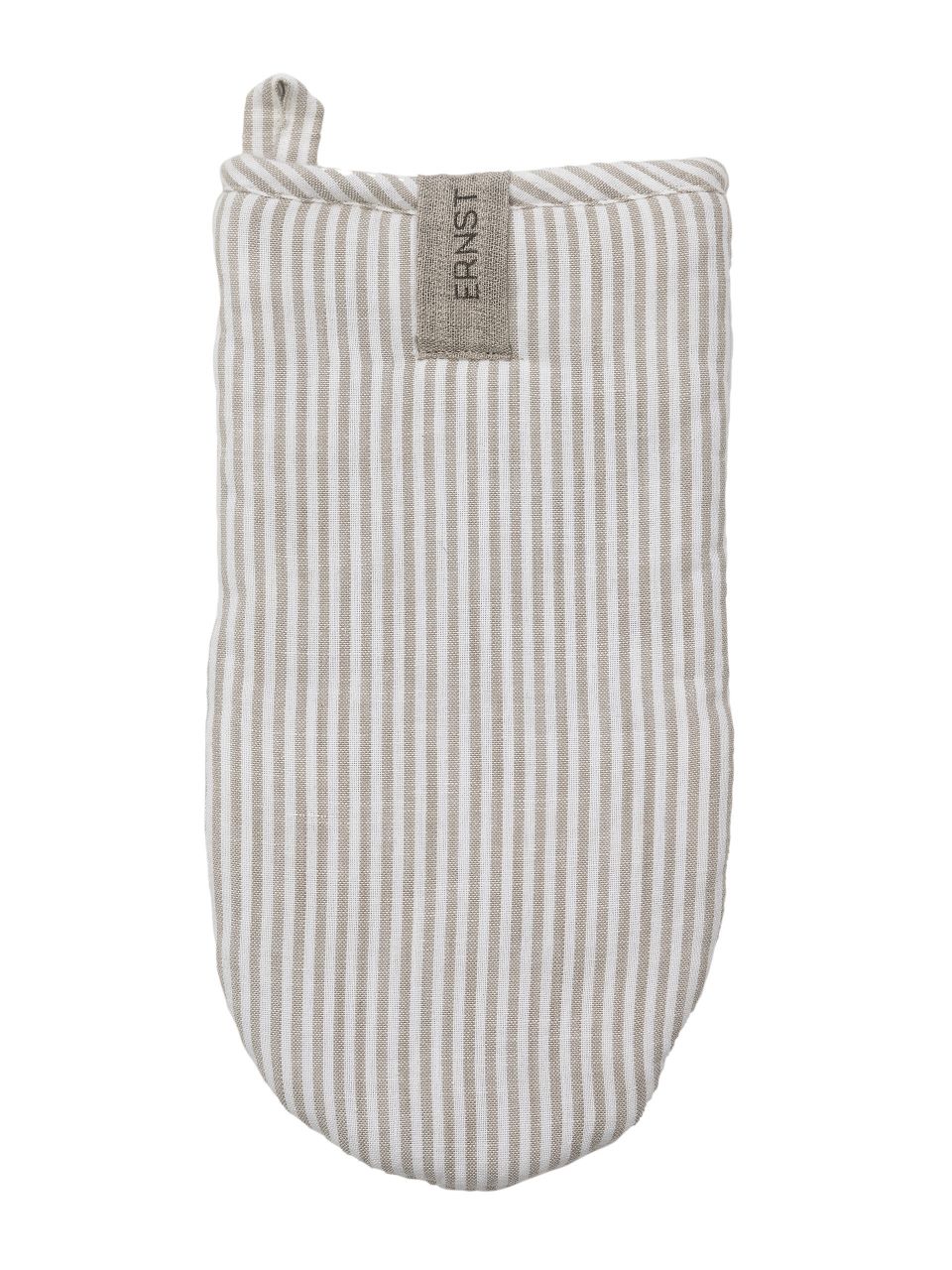 ERNST Grytvante, Beige/Vit Smal Rand