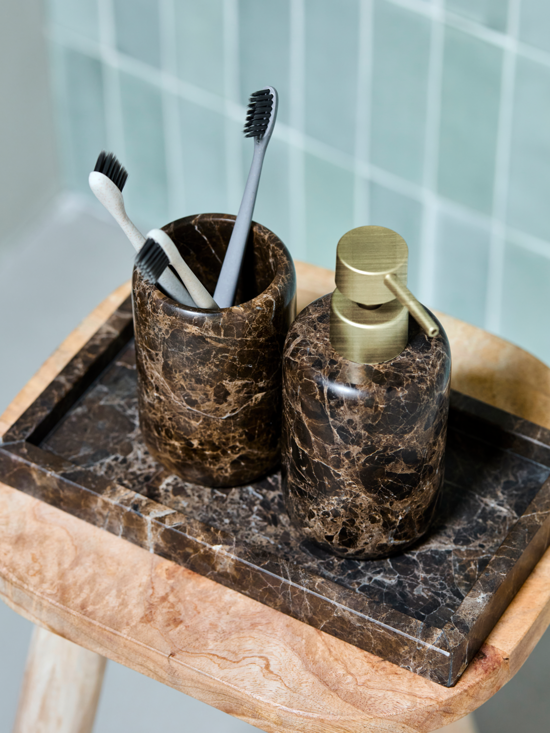 Tvålpump, Brun Marmor