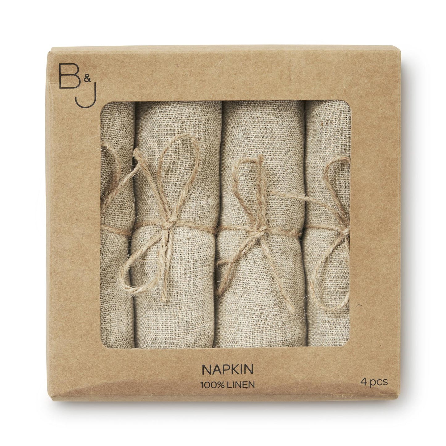 Mandela Linneservett, 4 pack, Natur