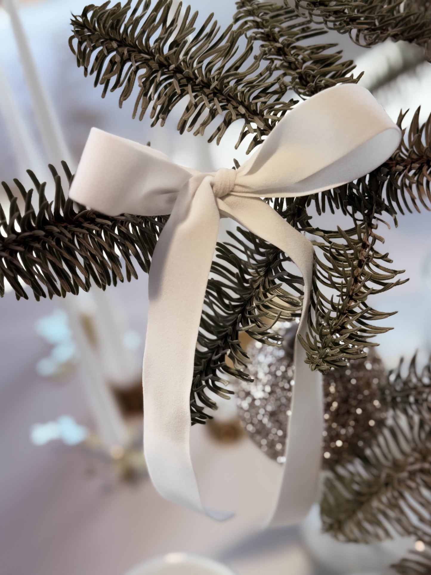 Sammetsband 25mm x 7 meter, Light Cream