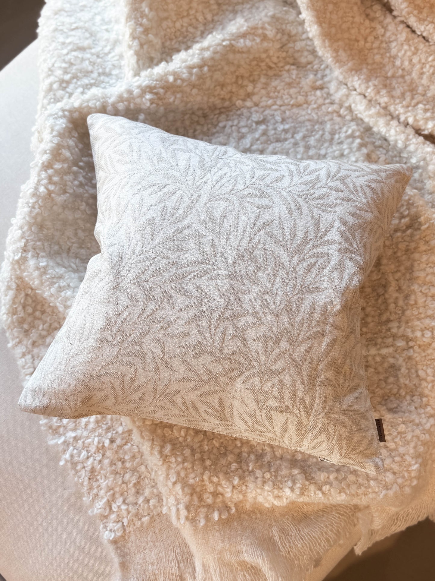 Ramas Jacquard Kuddfodral, Ljusbeige/Offwhite, 50x50 cm