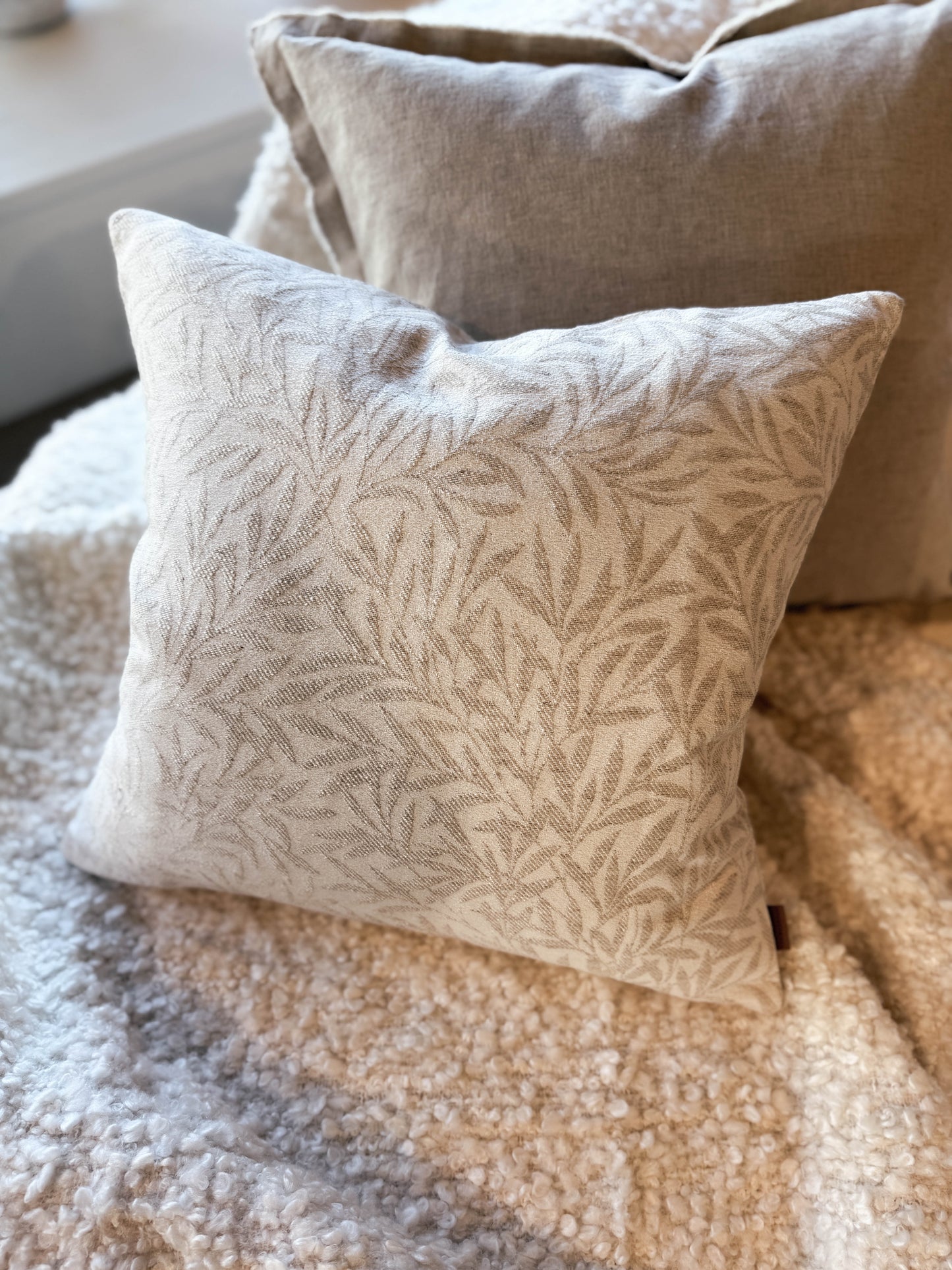 Ramas Jacquard Kuddfodral, Ljusbeige/Offwhite, 50x50 cm