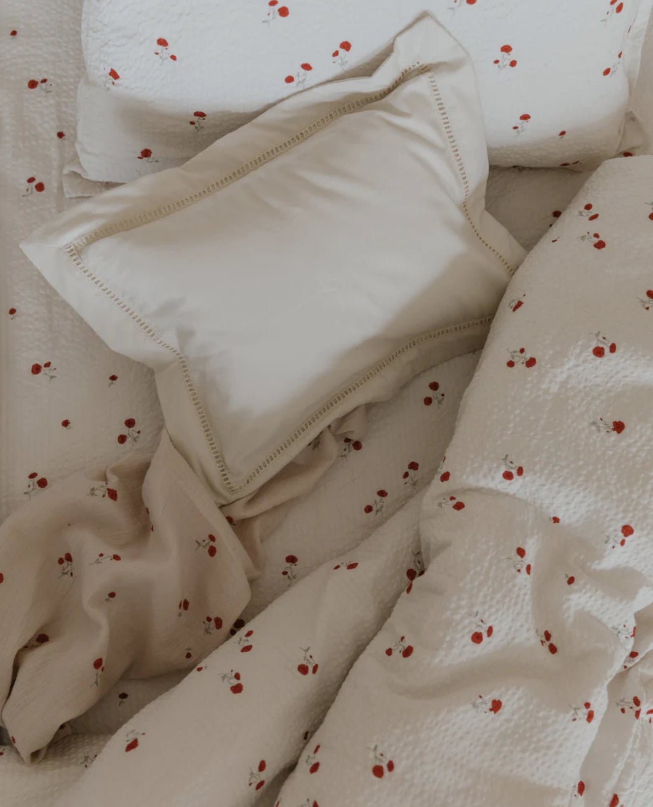 Seersucker Påslakan, Poppy, 150x210 cm