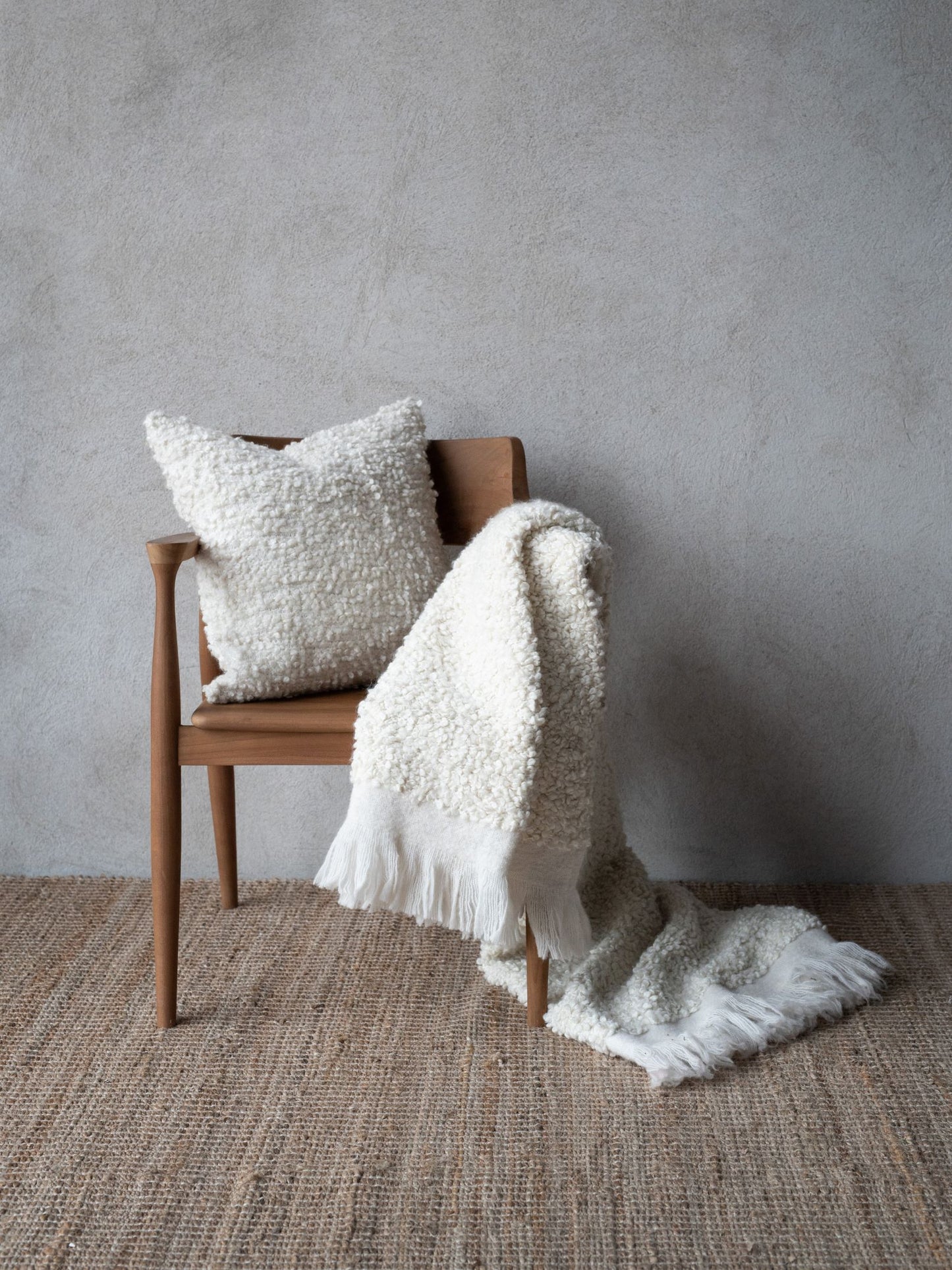 Nalia Pläd, 125x150 cm, Offwhite