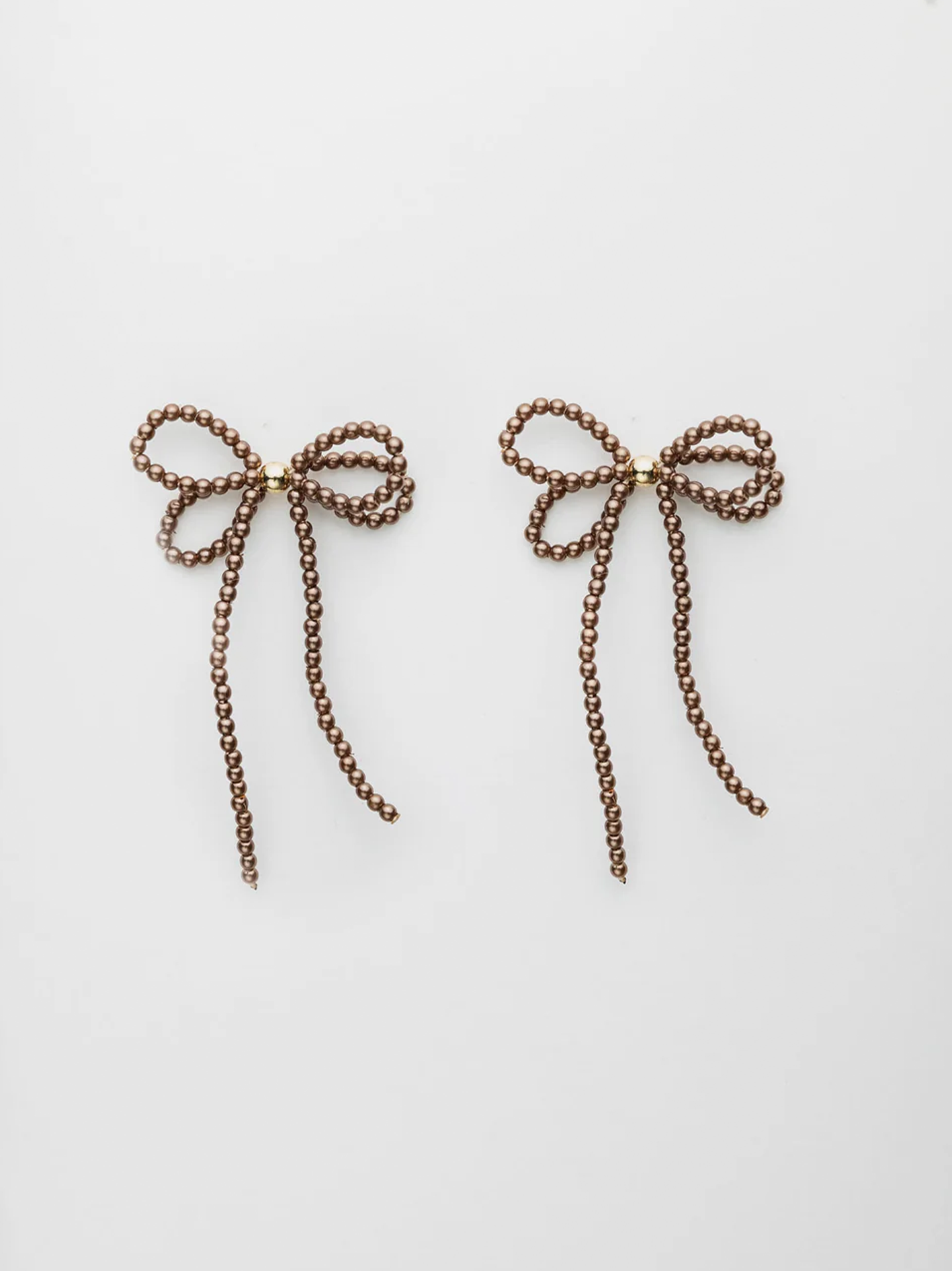 Pearl Bow Örhängen, Brown