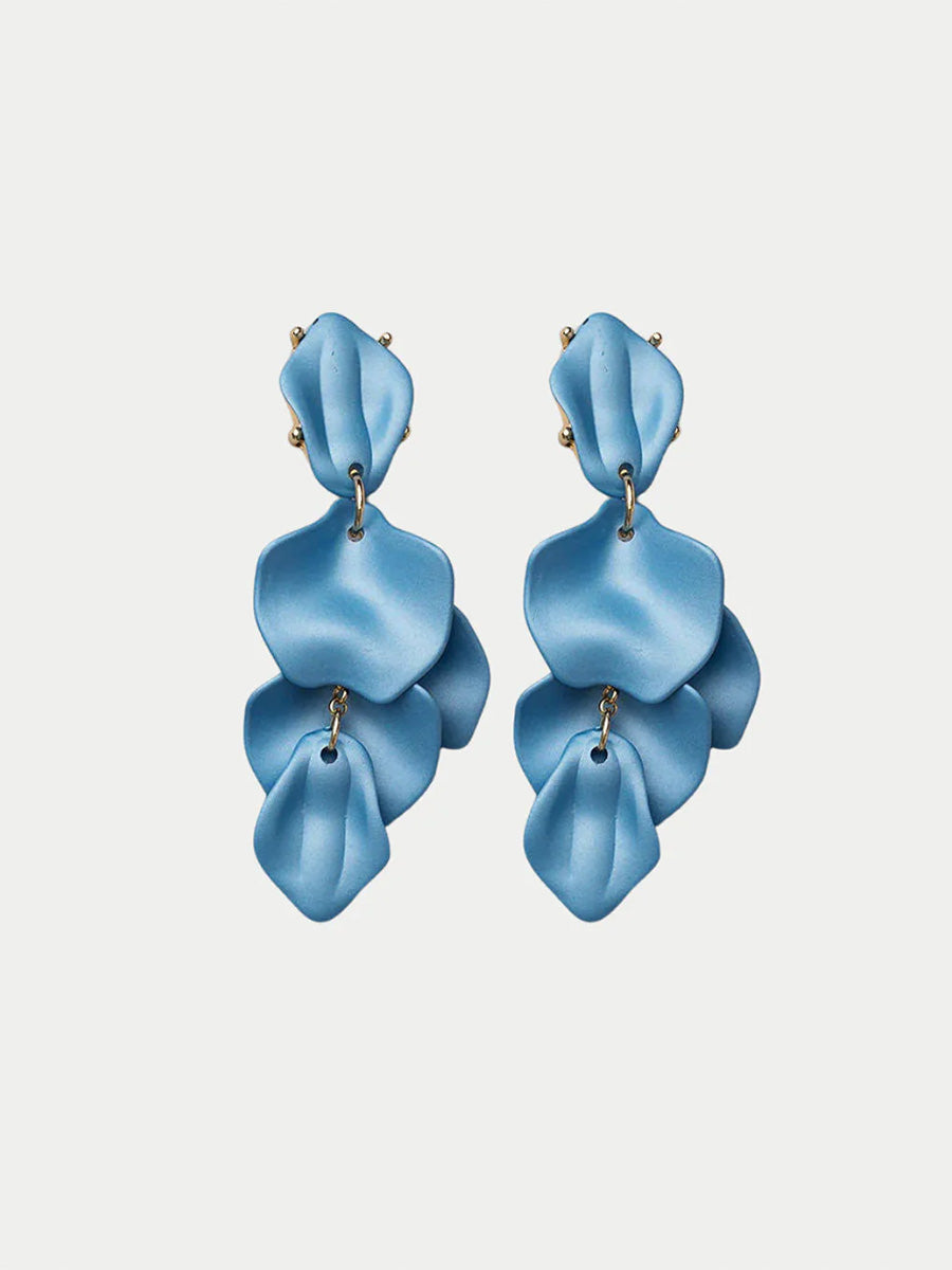 Leaf Örhängen, Matt Denim Blue