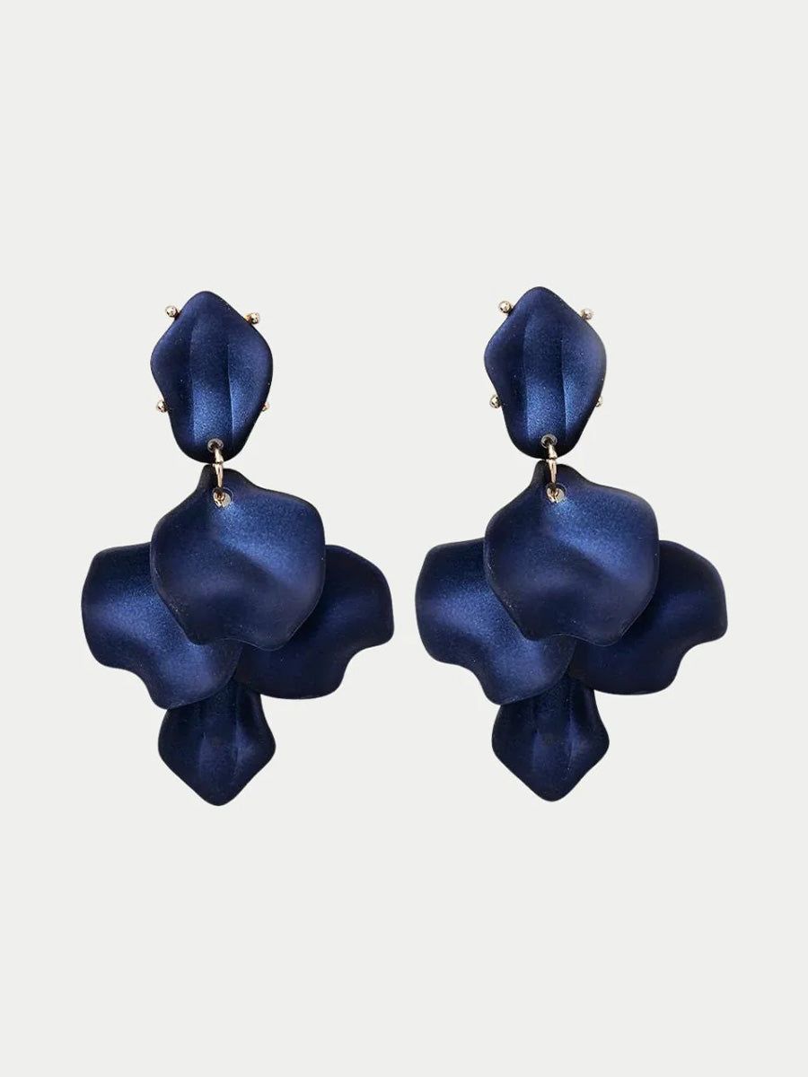 Leaf Örhängen, Matt Midnight Blue