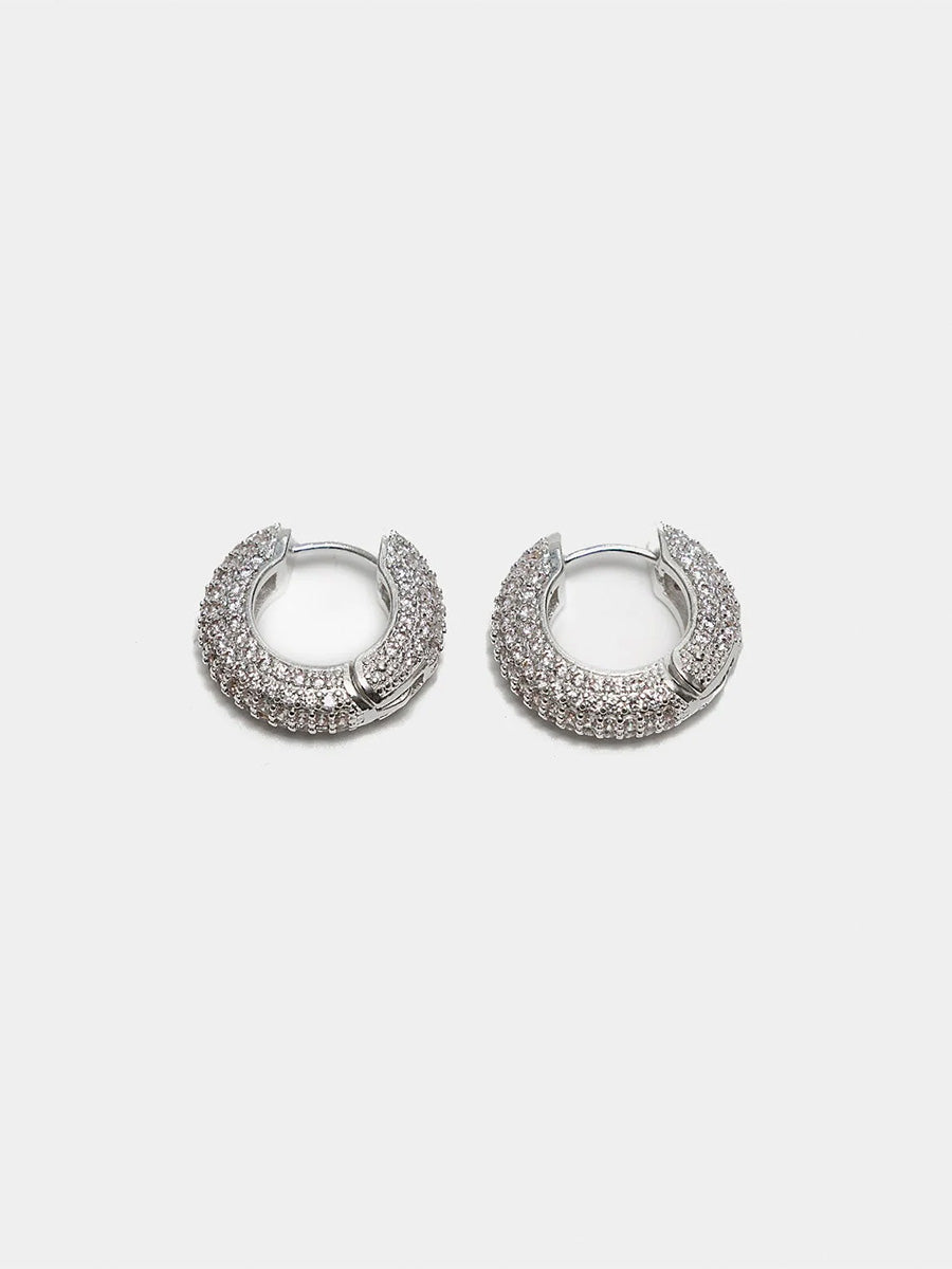 Stone Hoops Örhängen, Silver