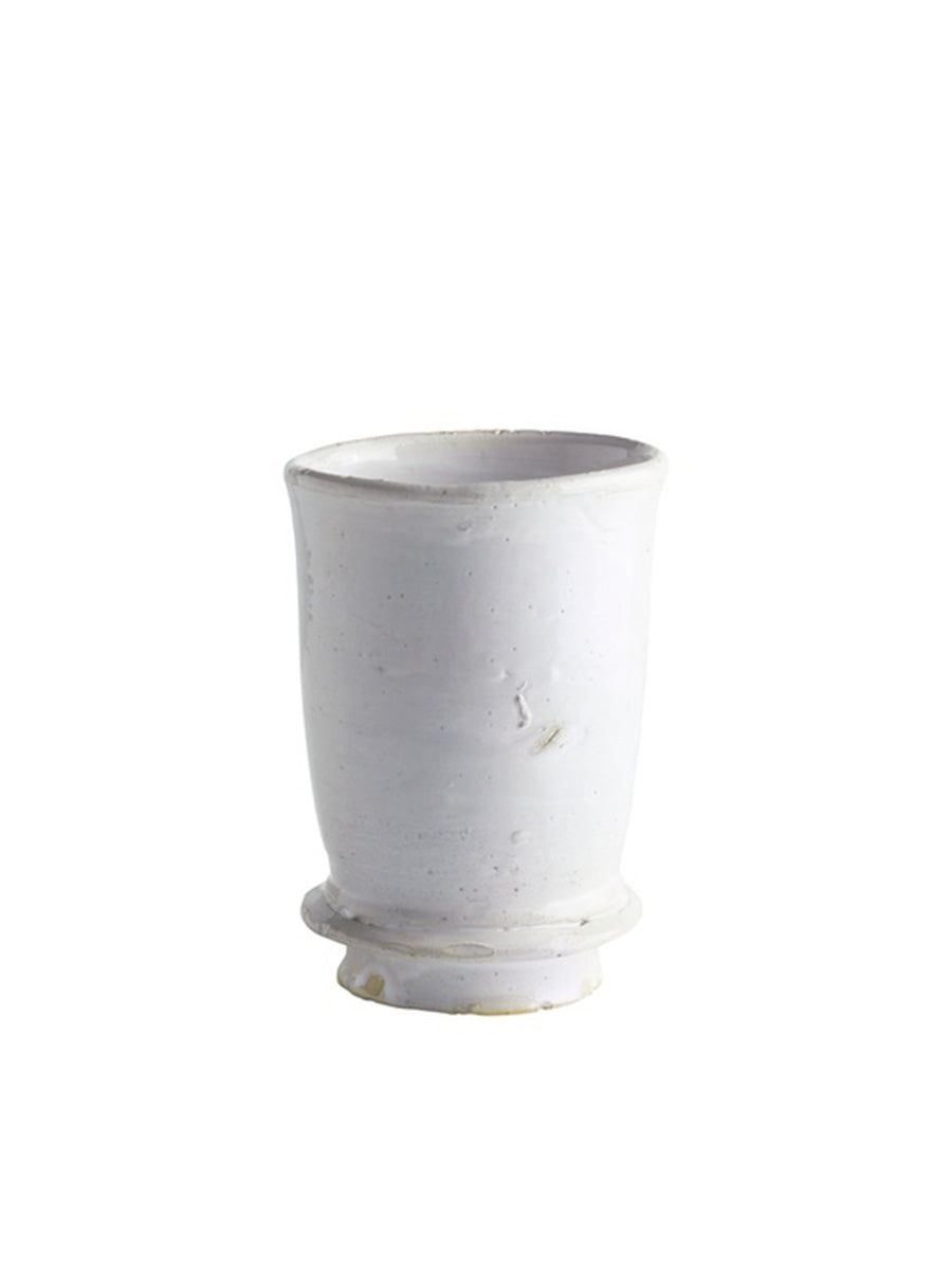 Roco Vitglaserad Kruka, 17 cm