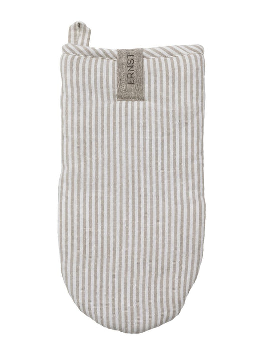 ERNST Grytvante, Beige/Vit Smal Rand