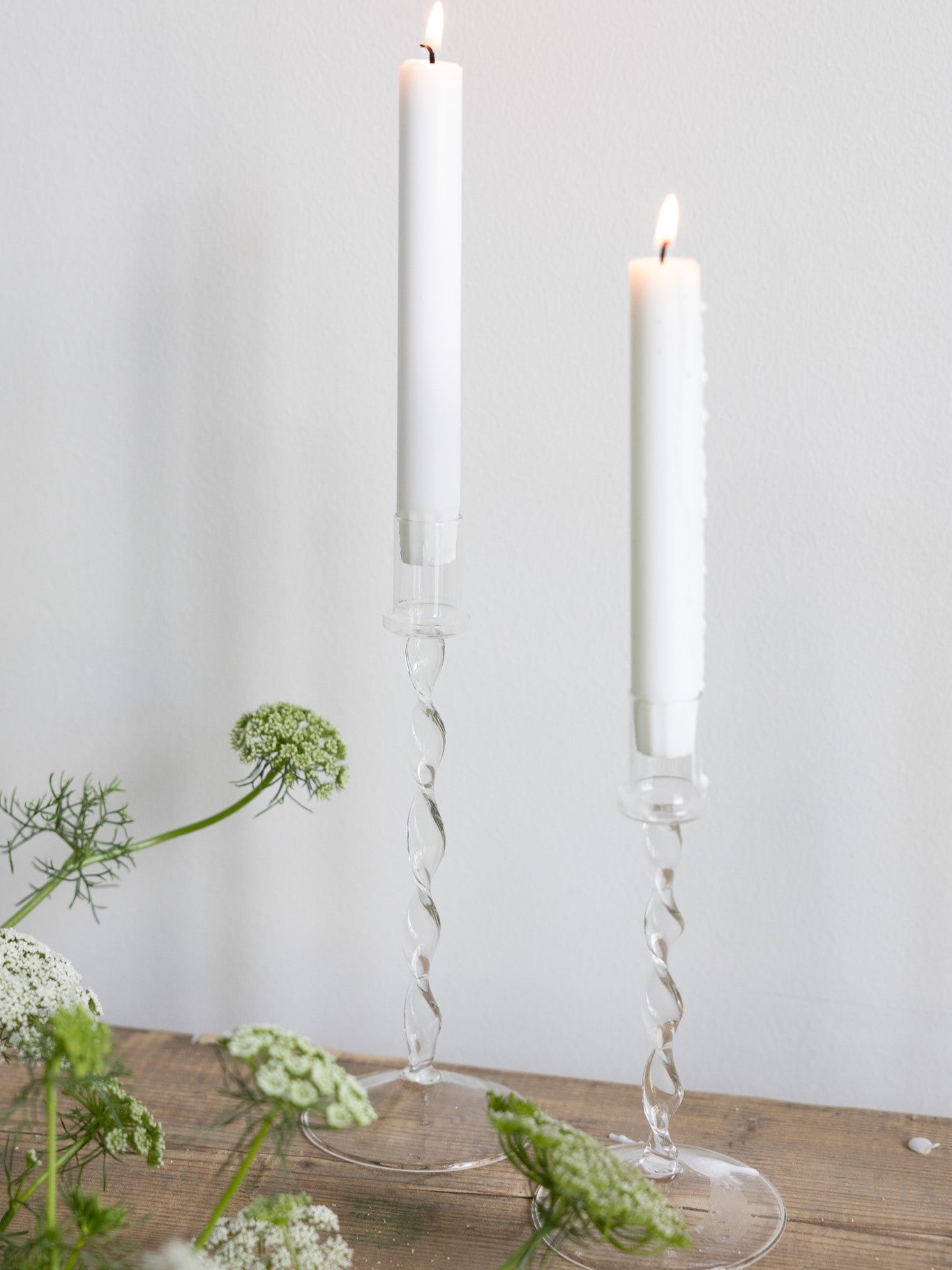 Tvistad Ljusstake Glas, 24 cm