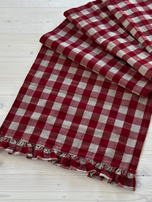 Lisa Rutig Löpare, 40x140 cm, Röd