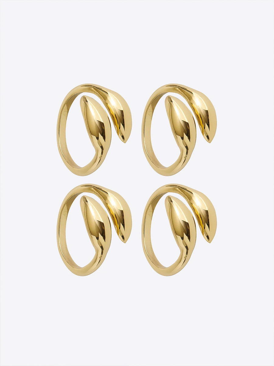 Inverness Servettringar, 4-Pack, Guld