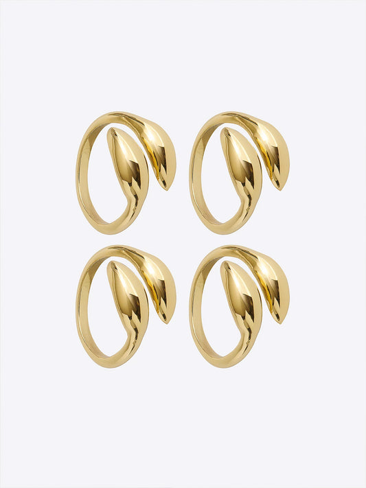 Inverness Servettringar, 4-Pack, Guld