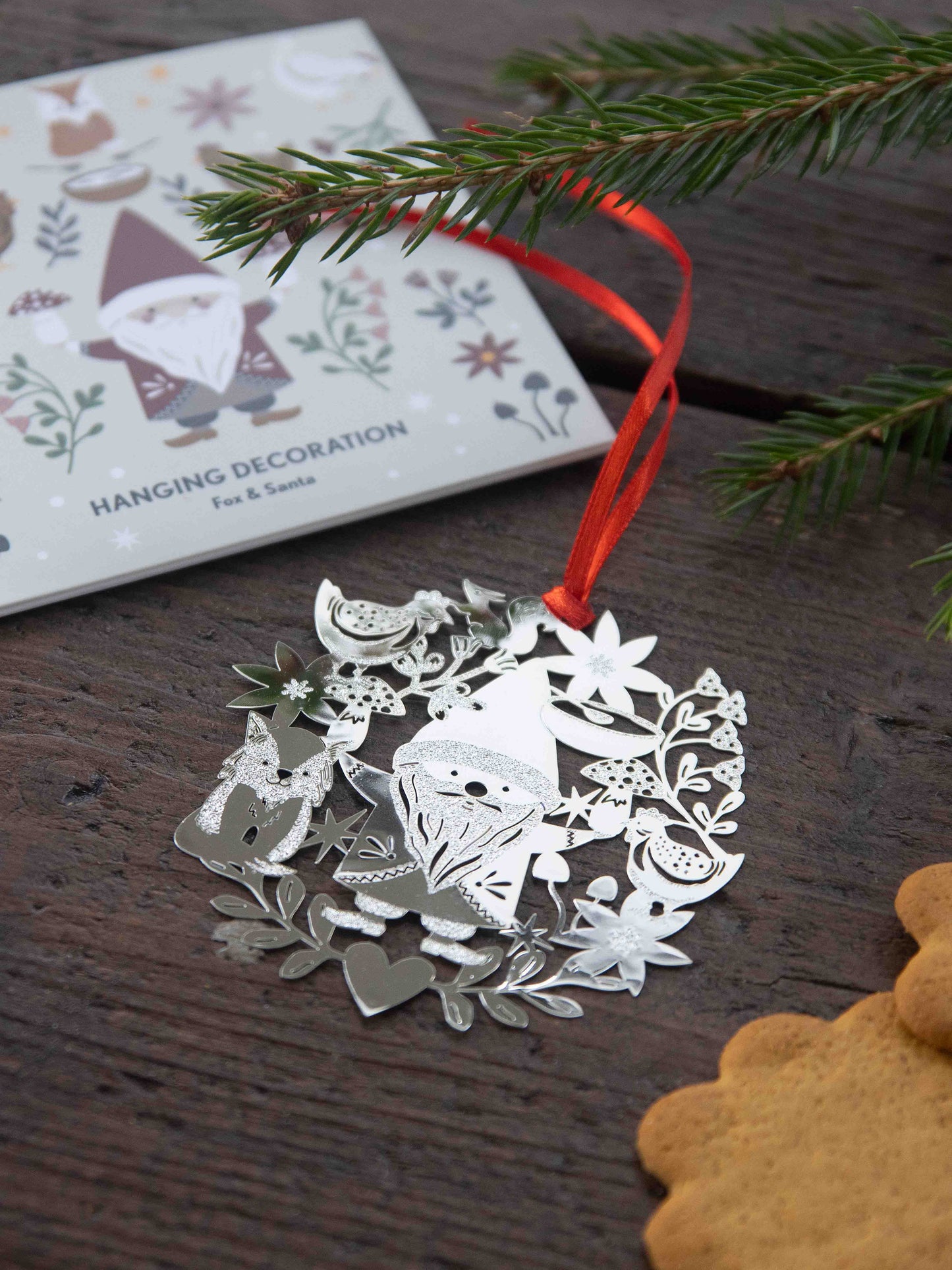 Juldekoration Fox & Santa