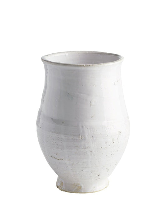 Roco Vitglaserad Kruka, 23 cm