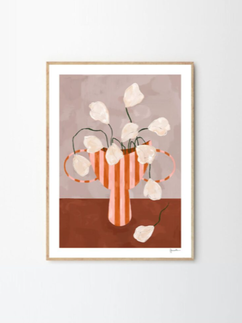 Print Frankie Penwill, White Flowers, 50x70 cm