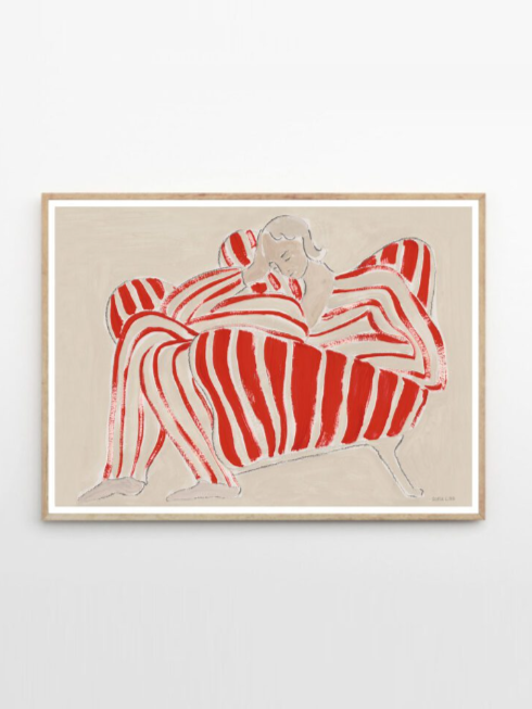 Print Sofia Lind, Red Chair, 50x70 cm