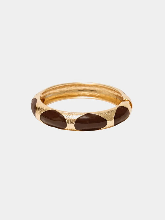 Addie Armband, Dark Brown with Gold