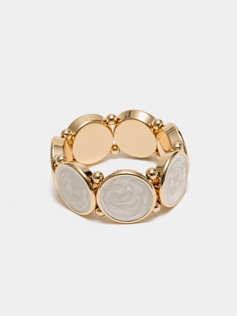 Ava Elastiskt Armband, Pearl White