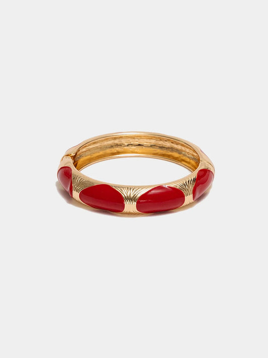 Addie Armband, Red with Gold