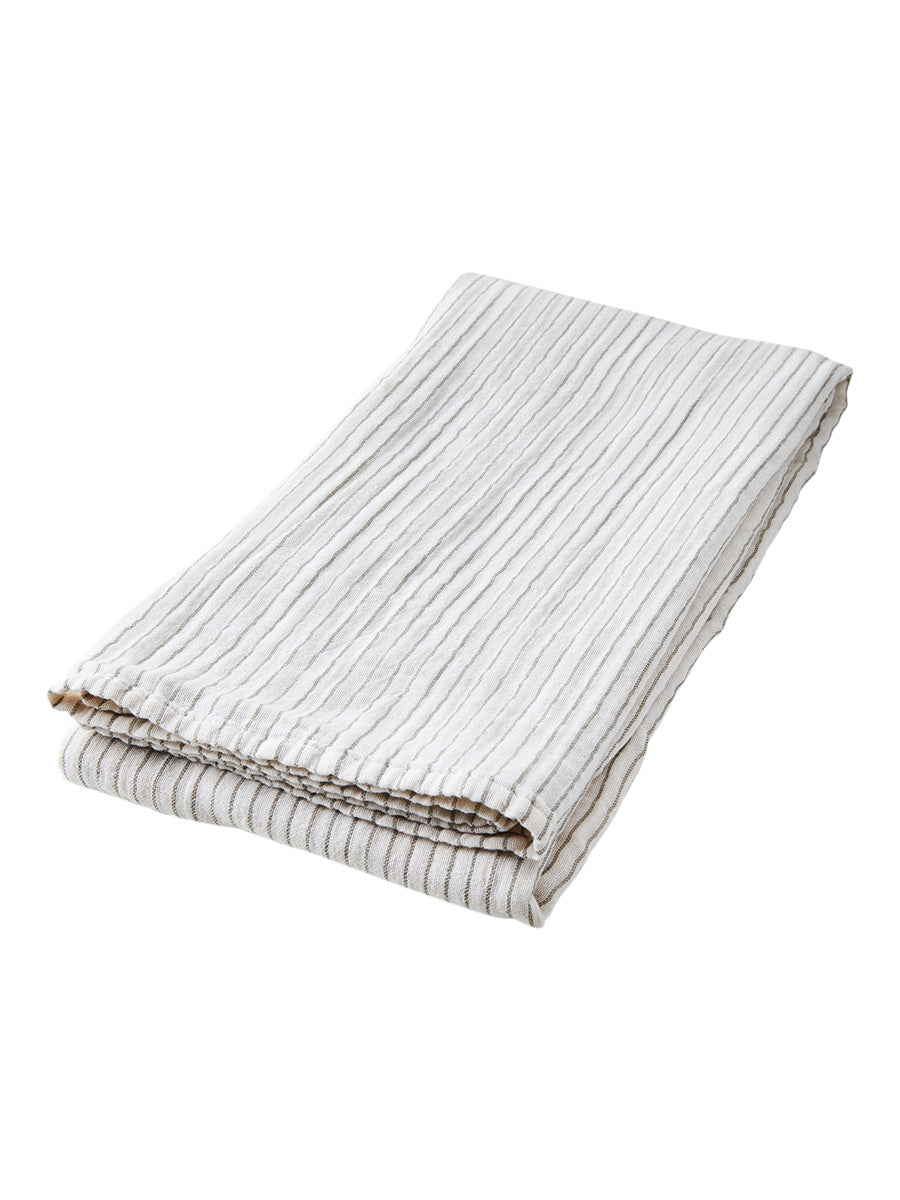 Elsa Duk, 130x220 cm, Randig Oliv/Offwhite