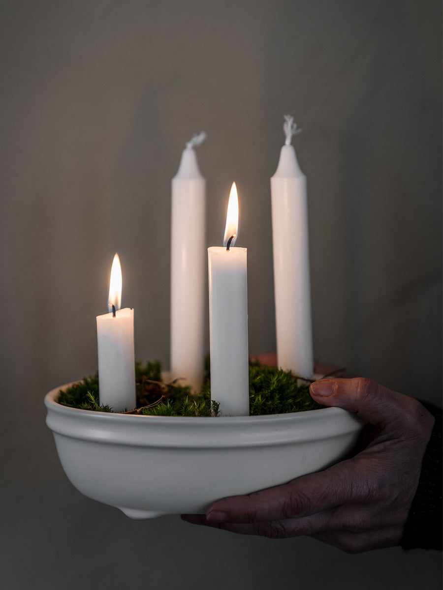 ERNST Adventsljusstake, Keramik, Vit