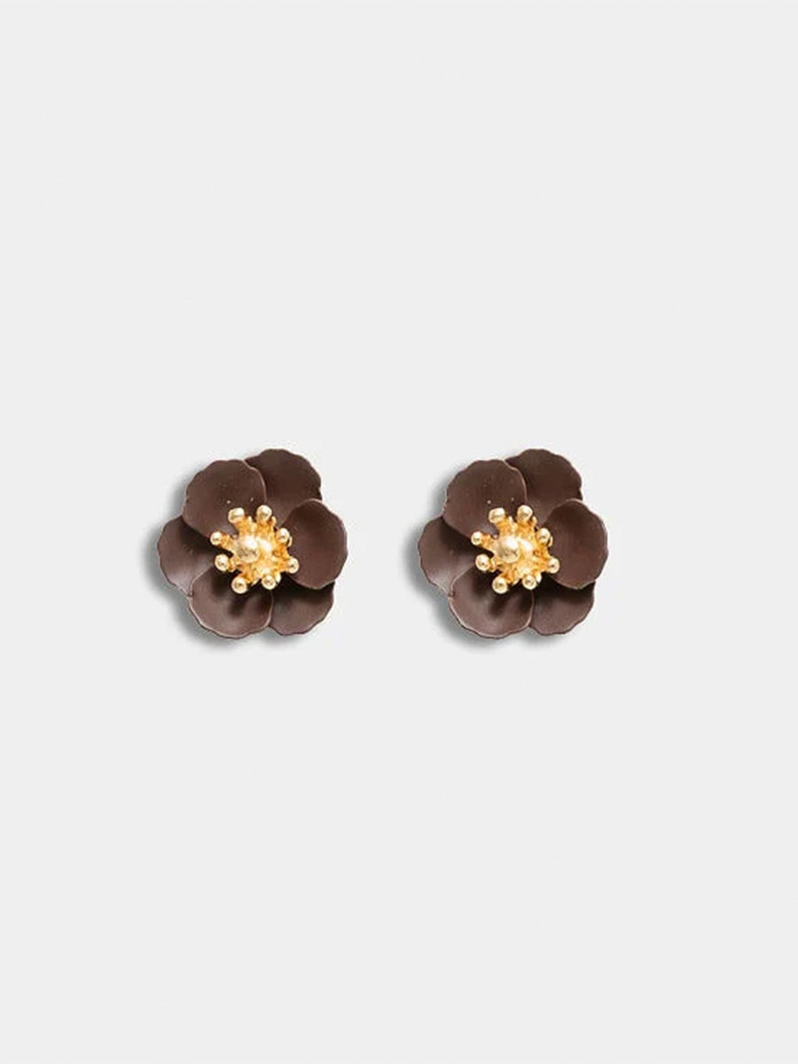 Flower Petite Örhängen, Dark Brown