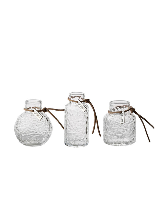ERNST 3-pack Glasvaser med Struktur, Klarglas