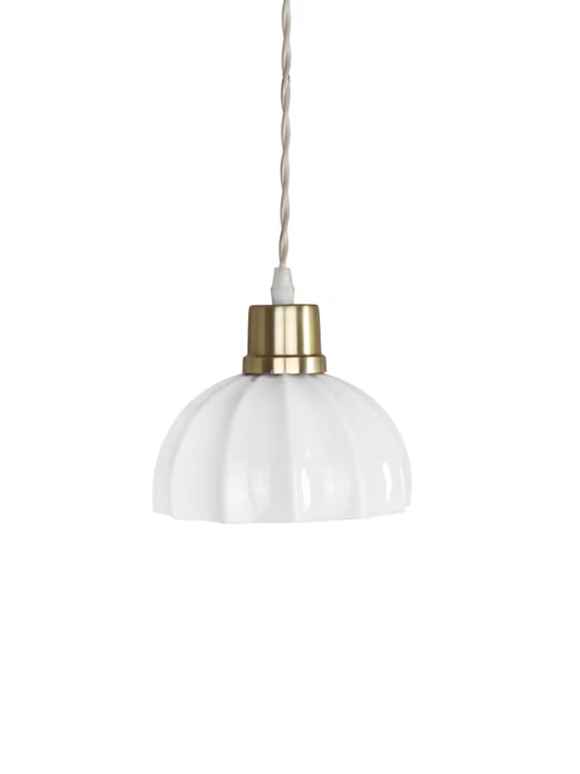 Taklampa Doris, Opal Vit