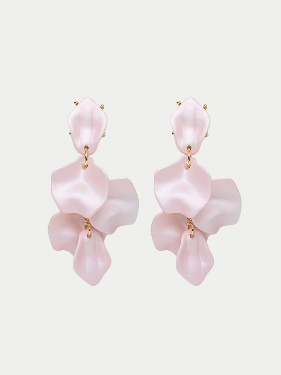 Leaf CLIP-ON Örhängen, Pearl Pink