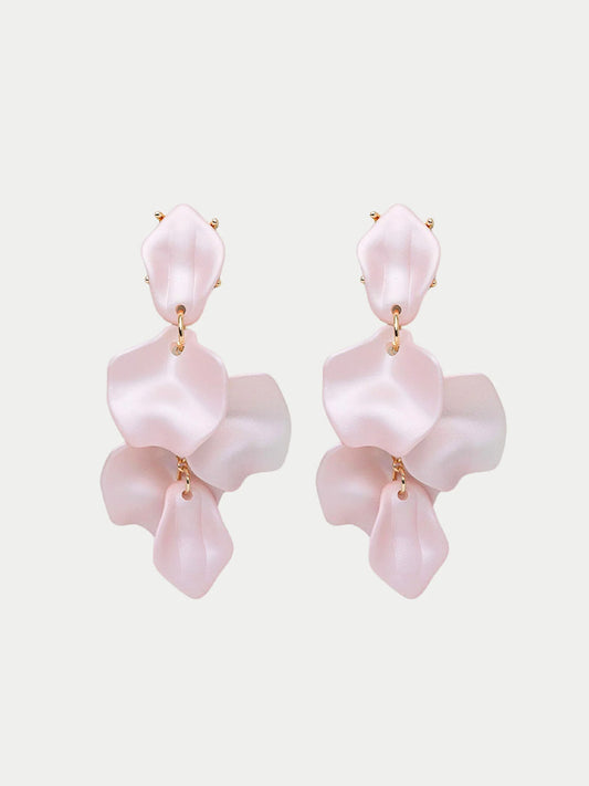 Leaf CLIP-ON Örhängen, Pearl Pink