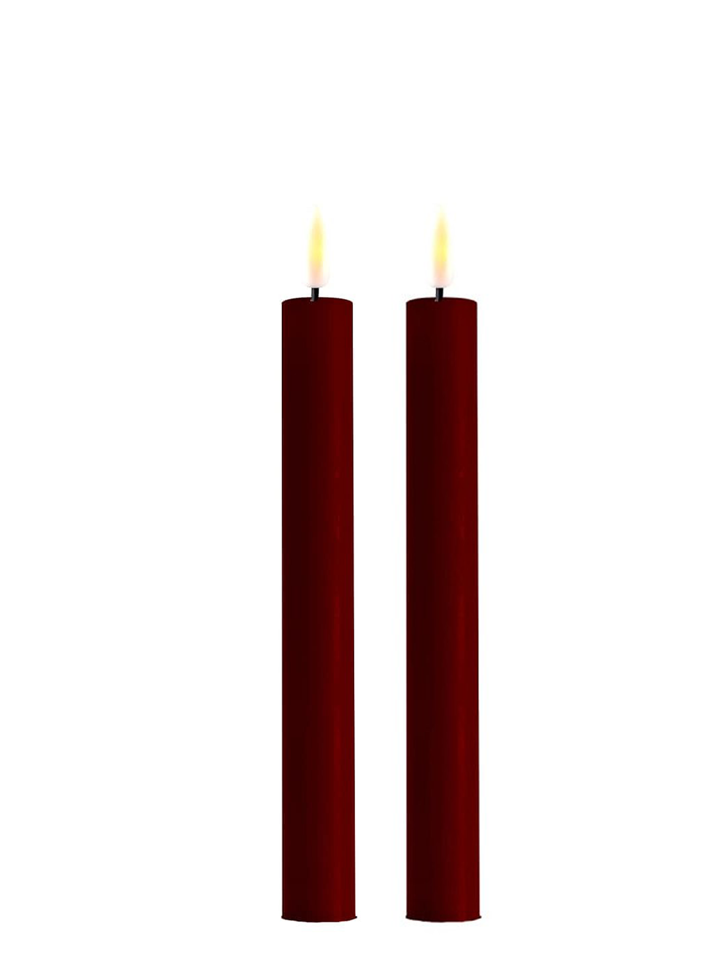 Real Flame Led-ljus 24cm, 2-pack, Mörk Vinröd