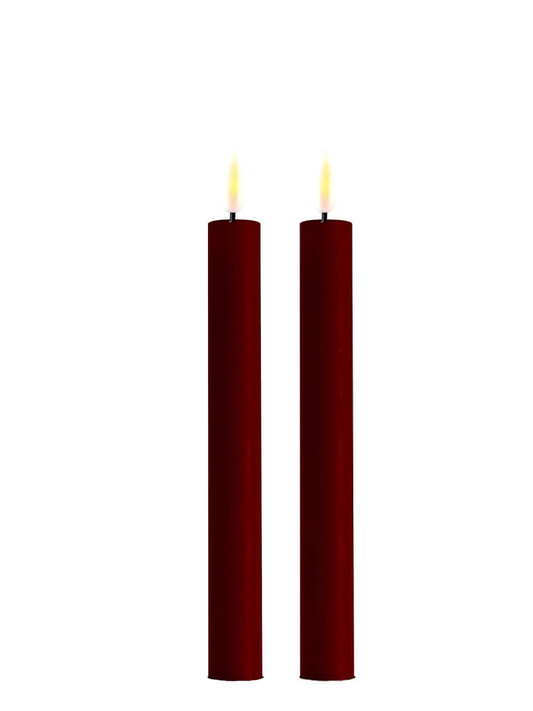 Real Flame Led-ljus 24cm, 2-pack, Mörk Vinröd