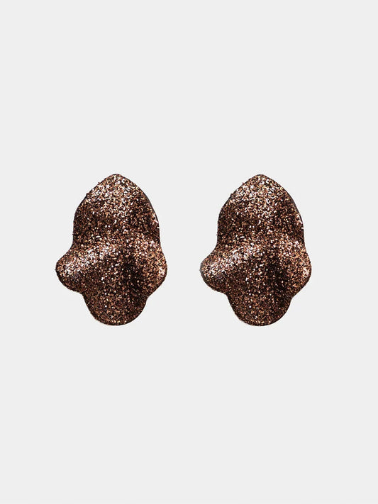Lip Örhängen, Small, Brown Glitter