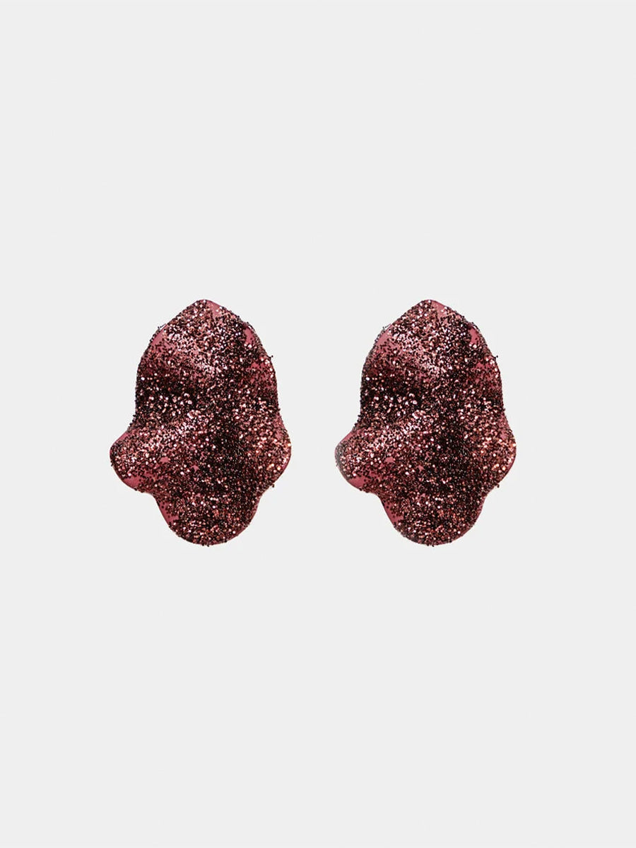 Lip Örhängen, Small, Burgundy Glitter