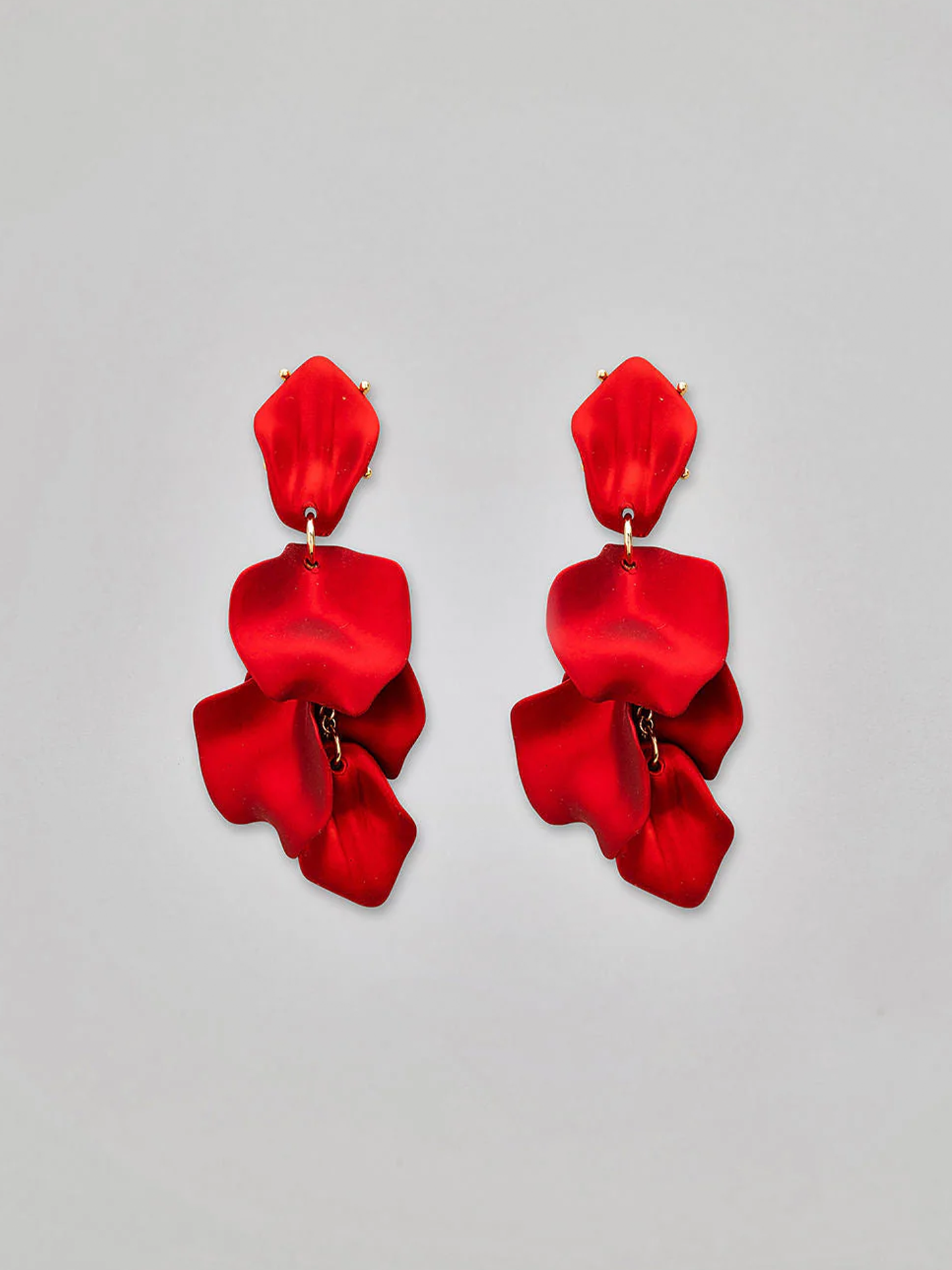 Leaf Örhängen, Metallic Red