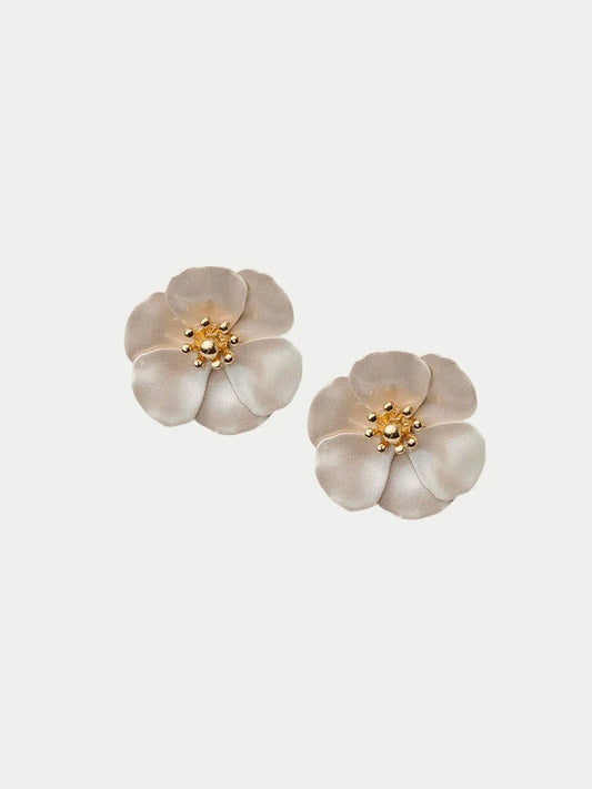Small Flower Örhängen, Pearl Beige