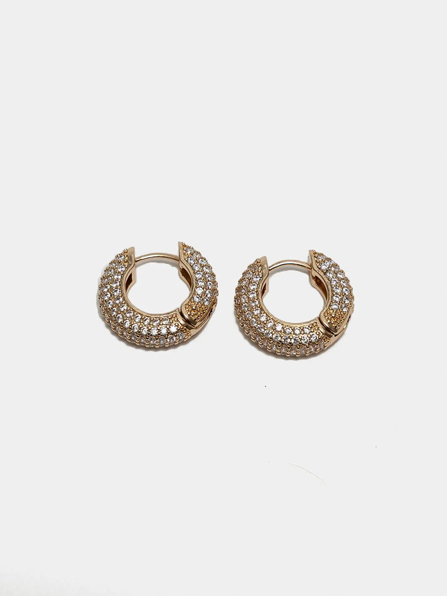 Stone Hoops Örhängen, Gold