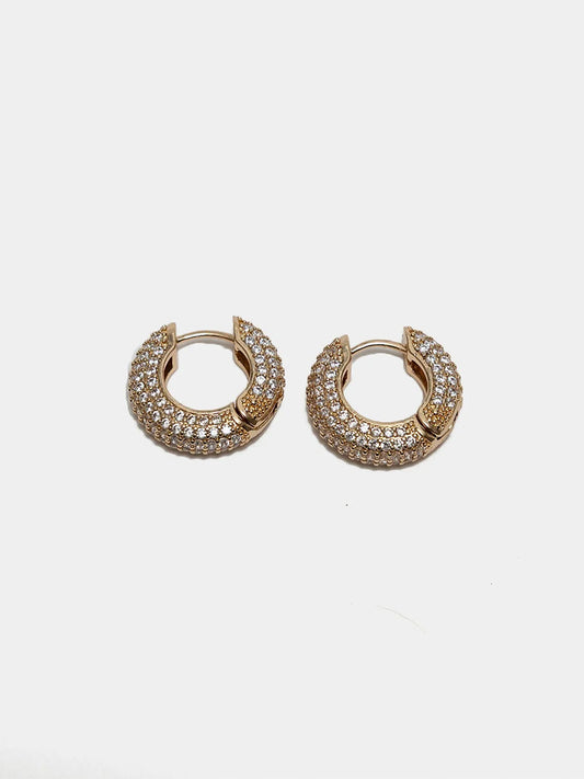 Stone Hoops Örhängen, Gold