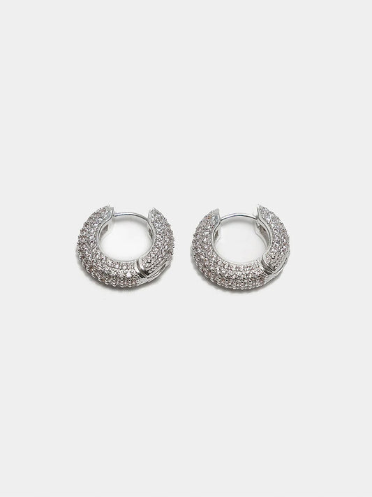 Stone Hoops Örhängen, Silver