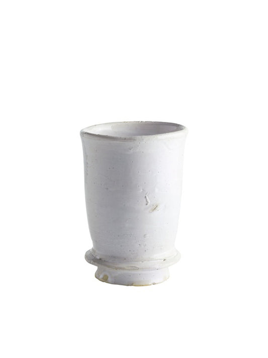 Roco Vitglaserad Kruka, 17 cm