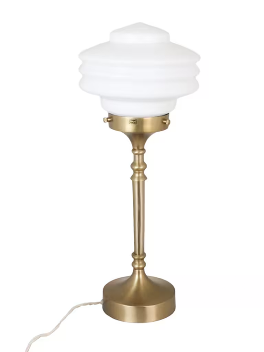 Bordslampa Valter, Mässing/Opalglas Vit