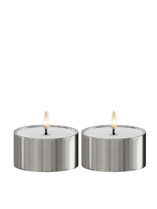 Led Värmeljus 8 cm, 2-pack, UTOMHUS, Silver