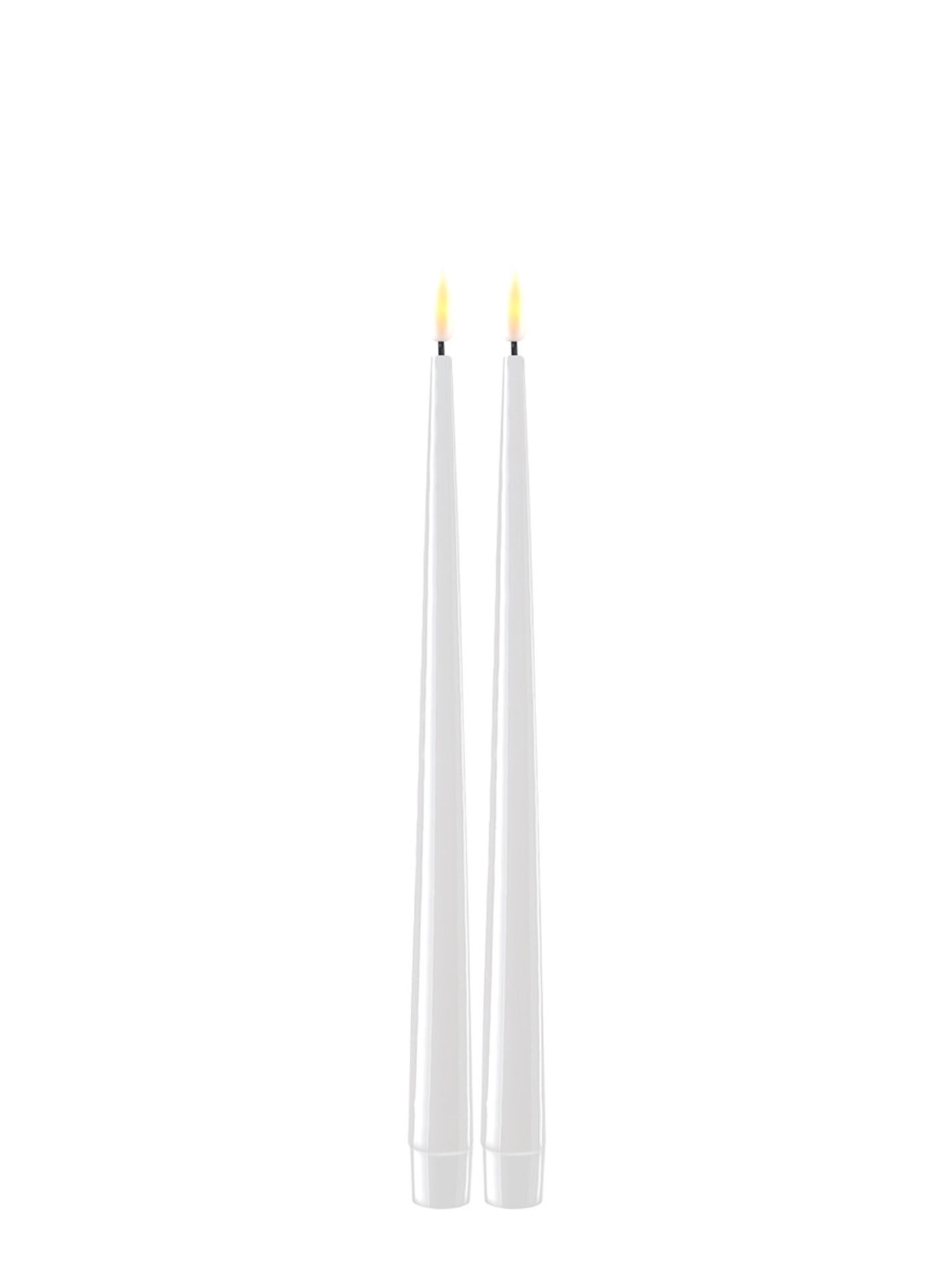 Real Flame Lackade Ljus 28 cm, Vita, 2-pack